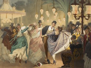 Museum of manners in action: Valsen i Mabille, graverad av Gustave Barry