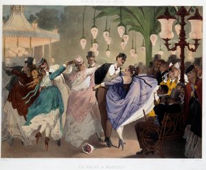 Valsen i Mabille dansscen i Mabille 1867. Litografi av Philippe Jacques Linder (1835-?). Serie Museum of Manners and Actions. Carnavalet-museet, Paris