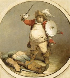 Falstaff with the Body of Hotspur, ca 1786 (olja på papper) av Philippe Jacques de Loutherbourg