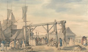 Ankomsten av en Hoy vid Margate av Philippe Jacques de Loutherbourg
