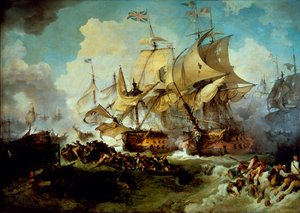 Slaget om den 1 juni av Philippe Jacques de Loutherbourg