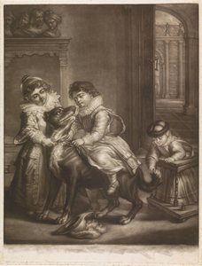Tre barn till Rubens av Philippe Joseph Tassaert
