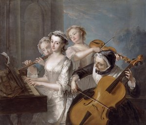 The Sense of Hearing, c.1744-7 (olja på duk) av Philippe Mercier