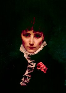 Porträtt av komikern Sarah-Henriette Bernard dit Sarah Bernhardt (1844-1923) Detalj. Målning av Philippe Parrot (1831-1894) 1800-talets Paris, fransk komedi av Philippe Parrot