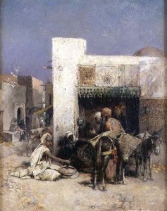 Araber utanför ett hus av Philippe Pavy