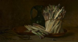 Stilleben med sparris, ca 1880 (olja på tyg)