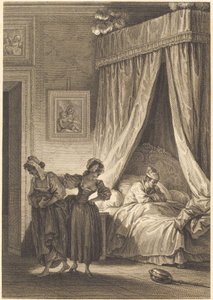 Vadet för de tre skvallren: tjänaren av Philippe Triere and Antoine Jean Duclos after Jean Honoré Fragonard
