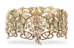 Art Nouveau multi-pärla och emalj 