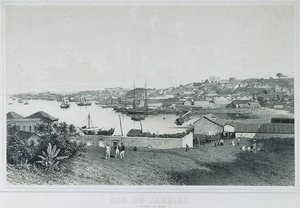 Nio panoramautsikt över Rio de Janeiro: Prainha (da Saude) av Philippe and Ciceri Eugene Benoist