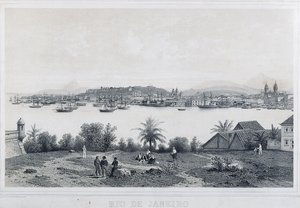 Nio panoramautsikt över Rio de Janeiro: Från Ilha das Cobras av Philippe and Ciceri Eugene Benoist