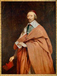 Armand Jean du Plessis, kardinal de Richelieu (1585-1642): porträtt av Philippe de Champaignes verkstad (1602-1674) av Philippe de (studio of) Champaigne