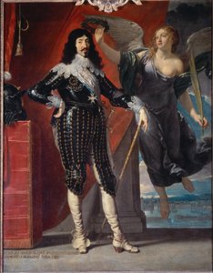 Fullängdsporträtt av Ludvig XIII-kronor av Victory - olja på duk av Philippe de Champaigne