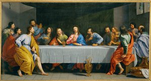 La Cene, säg La petite Cene - den sista måltiden ... av Philippe de Champaigne