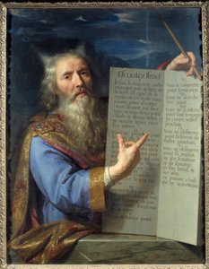 Moses och lagens tabeller. Målning av Philippe De Champaigne (1602-1674) Ec. Flam. av Philippe de Champaigne
