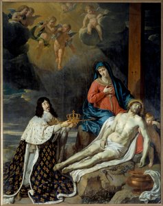 Ludvig XIII:s löfte till jungfrun (med den döde Kristus). Målning av Philippe De Champaigne (1602-1674) av Philippe de Champaigne