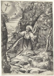 Franciskus av Assisi får stigmata av Philippe de Soye
