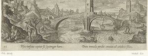 Hengelsport Jacht en visvangst (serietitel) Jakt, fiske och jakttyper (serietitel) av Philips Galle (attributed to workshop of)