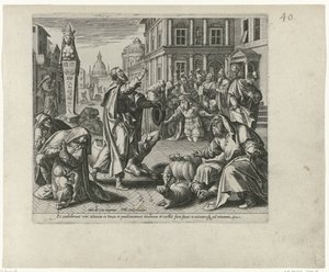 Jona förkunnar om undergang van Nineveh Boetedoening en berouw in het Oude Testament en het Nieuwe Testament (serietitel) En typ av gudomlig överseende och barmhärtighet mot dem som ångrar sina överträdelser av hela sitt hjärta och vänder sig till Gud