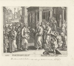 Paul bråkar med trollkarlen Elymas Apostlarnas handlingar (serietitel) Acta Apostolorum (serietitel) av Philips Galle (possibly)