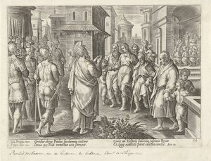 Paulus förkunnar Kristi lära i Rom Apostlarnas handlingar (serietitel) Acta Apostolorum (serietitel) av Philips Galle (possibly)
