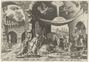Tillbedjan av herdarna The Days of Doom of the Jewish People (serietitel) av Philips Galle