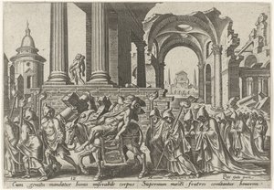 Simsons begravning The Days of Doom för det judiska folket (serietitel) av Philips Galle