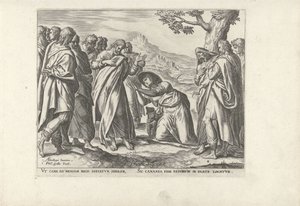 Kristus och den kanaaneiska kvinnan Sex scener med Kristus och kvinnor från evangelierna (serietitel) av Philips Galle