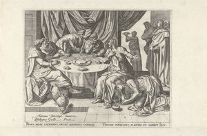 Kristus smord av Maria Magdalena Sex scener med Kristus och kvinnor från evangelierna (serietitel) av Philips Galle
