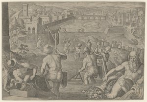 Fiske med håvar av Philips Galle
