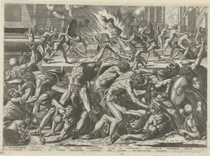 Gladiatorernas kamp av Philips Galle
