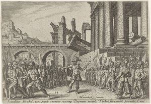 Israels folk delade sig mellan Tibni och Omri The Days of Doom of the Jewish People (serietitel) av Philips Galle
