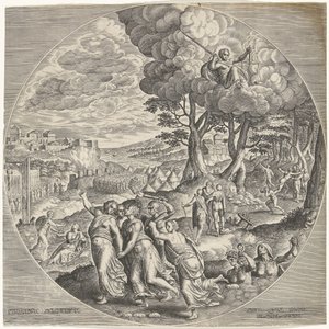 Järnåldern Ferreum saeculum (titel på objekt) The Four Ages (serietitel) av Philips Galle
