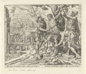 Israeliterna skar loss Akior Judits och Holofernes historia (serietitel) av Philips Galle