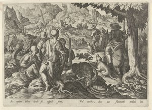 Jacht op berggeiten Jachttaferelen (serietitel) Där alla typer av jakt, fågelfågel och fiske (serietitel) av Philips Galle