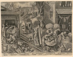 Klokhet (Prudentia), blad 5 ur serien ”De sju dygderna” av Philips Galle