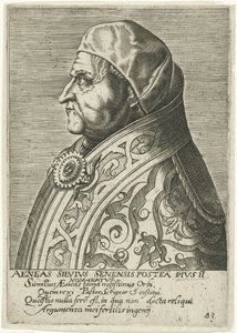 Porträtt av påve Pius II av Philips Galle