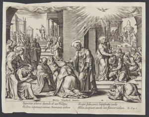 Sankt Petrus, Sankt Johannes och Sankt Filip lägger händerna på de döpta i Samaria
