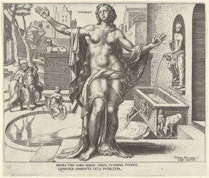 Susanna Svsanna (titel på objekt) Åtta kända kvinnor från Gamla och Nya testamentet (serietitel) av Philips Galle