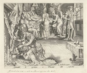 Tamar lagar mat åt Amnon Historia om Tamar och Amnon (serietitel) av Philips Galle