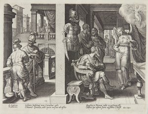 Ängeln sänder Cornelius för St Peter av Philips Galle