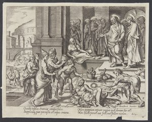Saffiras död av Philips Galle