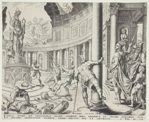 Förstörelsen av templet Astarte, Kemos och Milkom av Philips Galle