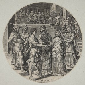 Simsons och filistékvinnans bröllop av Philips Galle