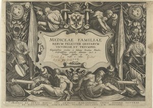 Titelprent van de serie av Medici-familjen Familiehistoria van het geld De