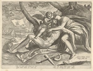 Venus sörjer Adonis död The Story of Adonis (serietitel) av Philips Galle