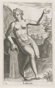 Vattennymf Largia Largia (titel på objekt) Stroom en waternimfen (serietitel) Oceanitidnymfer, epihidrid potamidus naiad (serietitel) av Philips Galle