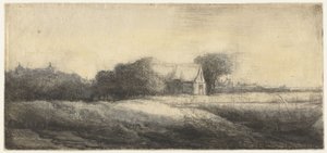 Landskap med en sportfiskare i en båt av Philips Koninck (attributed to)