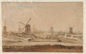 Sågverk utanför Raampoort av Philips Koninck