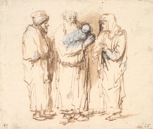 Scrooge med det lilla Kristusbarnet, Anna och en tredje figur