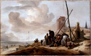 En kustscen av Philips Wouwerman